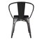 Emma and Oliver Alva Metal Indoor-Outdoor Stacking Chair with Vertical Slat Back, Arms and All-Weather Polystyrene Seat